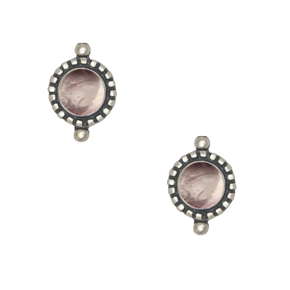 Sterling Silver Little Rose Quartz Post Stud Earrings